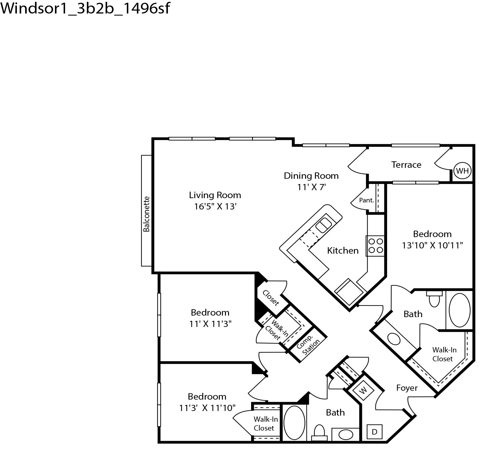Windsor1 3bed 2bath 1496sqft Windsor1 3bed 2bath 1496sqft